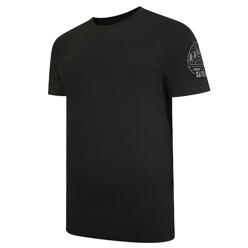 Bigdude Basic T-Shirt With Sleeve Print Black